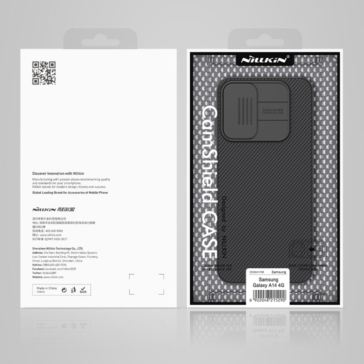 For Samsung Galaxy A14 4G NILLKIN Black Mirror Series Camshield PC Phone Case(Blue) - Galaxy Phone Cases by NILLKIN | Online Shopping South Africa | PMC TechLife | Buy Now Pay Later Mobicred