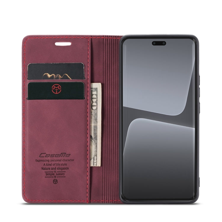 For Xiaomi 13 Lite CaseMe 013 Multifunctional Horizontal Flip Leather Phone Case(Wine Red) - free shipping - PMC TechLife - Order now!