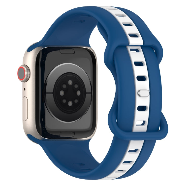 Nail Buckle Two-color Watch Band For Apple Watch Series 8&7 41mm / SE 2&6&SE&5&4 40mm / 3&2&1 38mm(Sky Blue + White) -  by PMC TechLife | Online Shopping South Africa | PMC TechLife