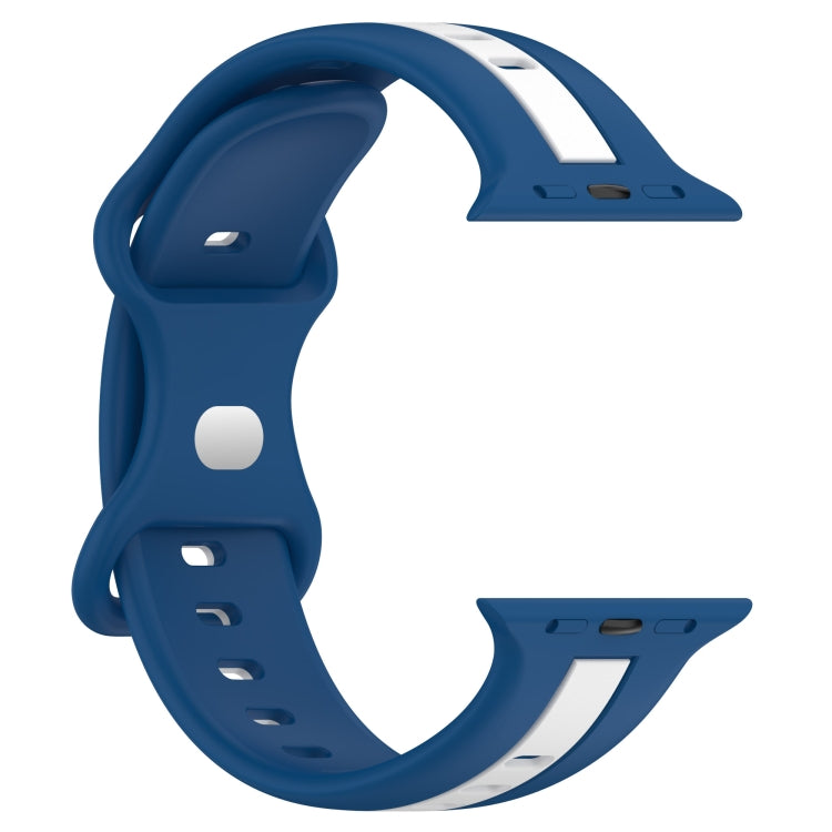 Nail Buckle Two-color Watch Band For Apple Watch Series 8&7 41mm / SE 2&6&SE&5&4 40mm / 3&2&1 38mm(Sky Blue + White) -  by PMC TechLife | Online Shopping South Africa | PMC TechLife