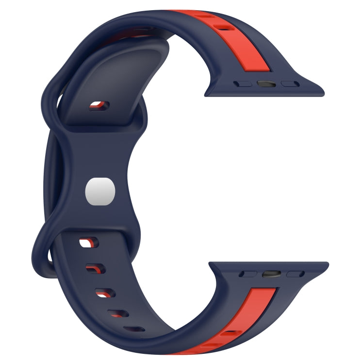 Nail Buckle Two-color Watch Band For Apple Watch Series 8&7 41mm / SE 2&6&SE&5&4 40mm / 3&2&1 38mm(Midnight Blue + Red) -  by PMC TechLife | Online Shopping South Africa | PMC TechLife