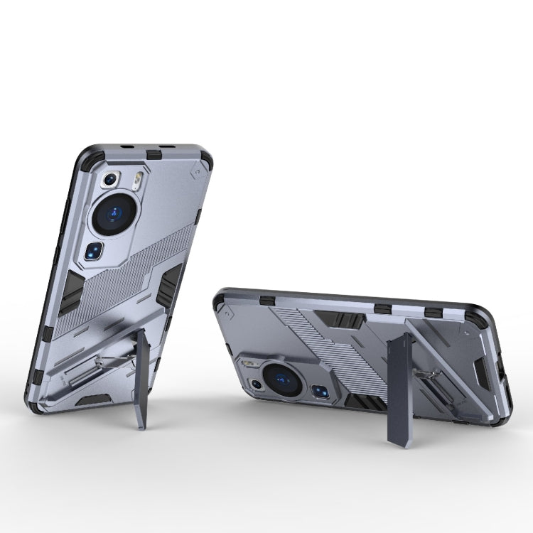 For Huawei P60 Punk Armor 2 in 1 PC + TPU Shockproof Phone Case with Invisible Holder(Grey) - free shipping - PMC TechLife - Order now!