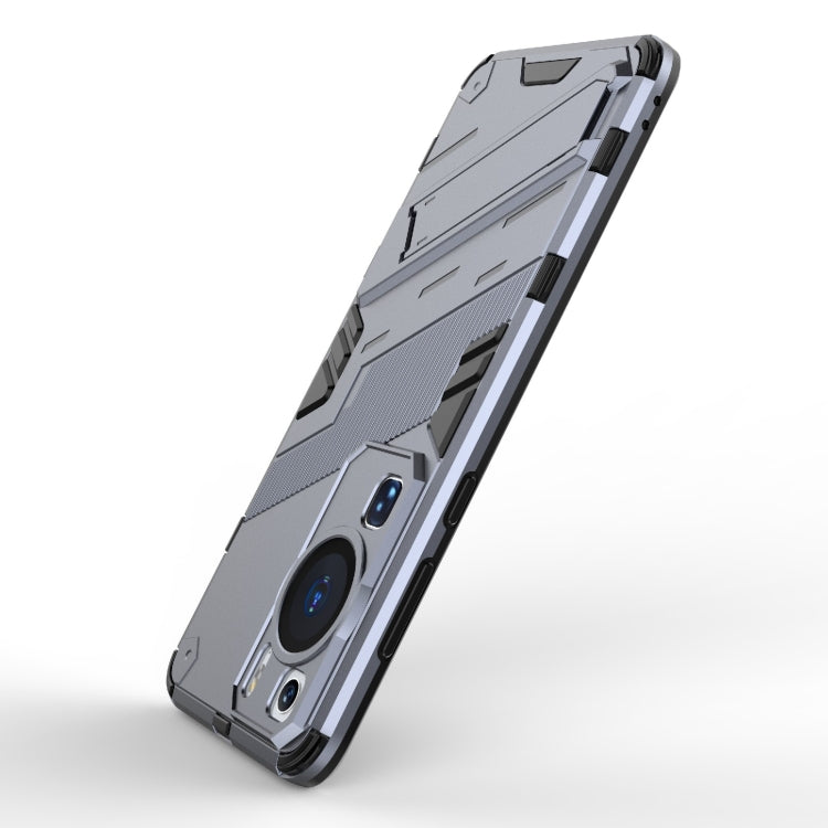 For Huawei P60 Punk Armor 2 in 1 PC + TPU Shockproof Phone Case with Invisible Holder(Grey) - free shipping - PMC TechLife - Order now!