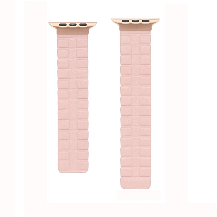 Square Two-section Leather Magnetic Watch Band For Apple Watch Series 8&7 41mm / SE 2&6&SE&5&4 40mm / 3&2&1 38mm(Brown) - Smart Wear by PMC TechLife | Online Shopping South Africa | PMC TechLife