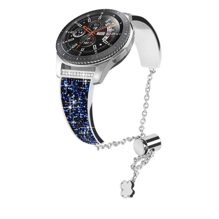 For Garmin Venu / Venu 2 Plus / Venu Sq / Sq2 20mm Diamond Chain Mental Watch Band(Blue) -  by PMC TechLife | Online Shopping South Africa | PMC TechLife