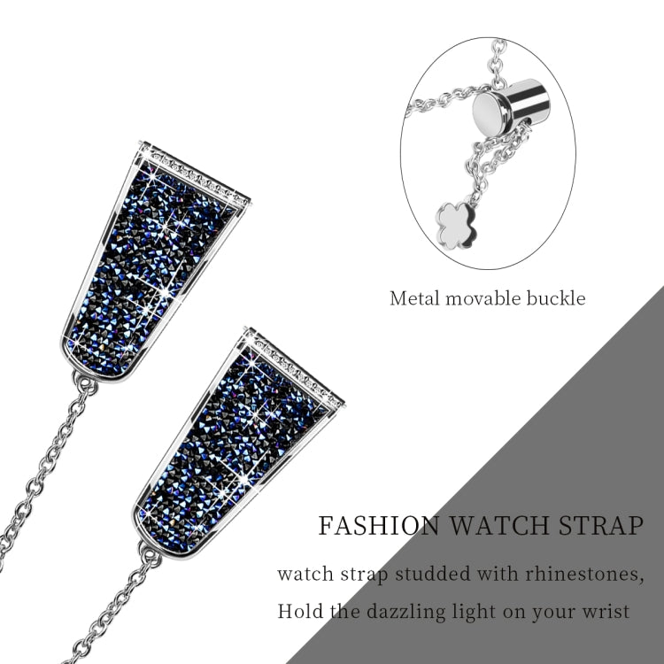 For Garmin Venu / Venu 2 Plus / Venu Sq / Sq2 20mm Diamond Chain Mental Watch Band(Blue) -  by PMC TechLife | Online Shopping South Africa | PMC TechLife