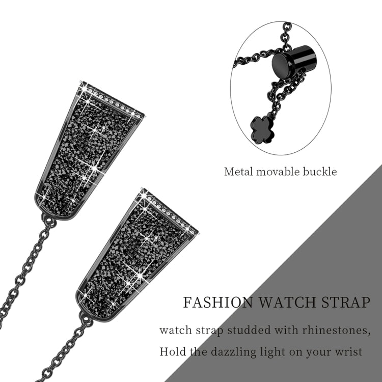 For Garmin Venu 2 / Forerunner 265 / 255 22mm Diamond Chain Mental Watch Band(Black) -  by PMC TechLife | Online Shopping South Africa | PMC TechLife