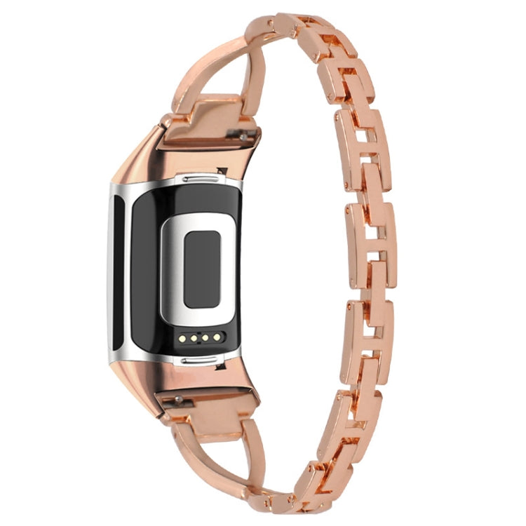 For Fitbit Charge 5 Diamond Metal Watch Band(Rose Gold) -  by PMC TechLife | Online Shopping South Africa | PMC TechLife