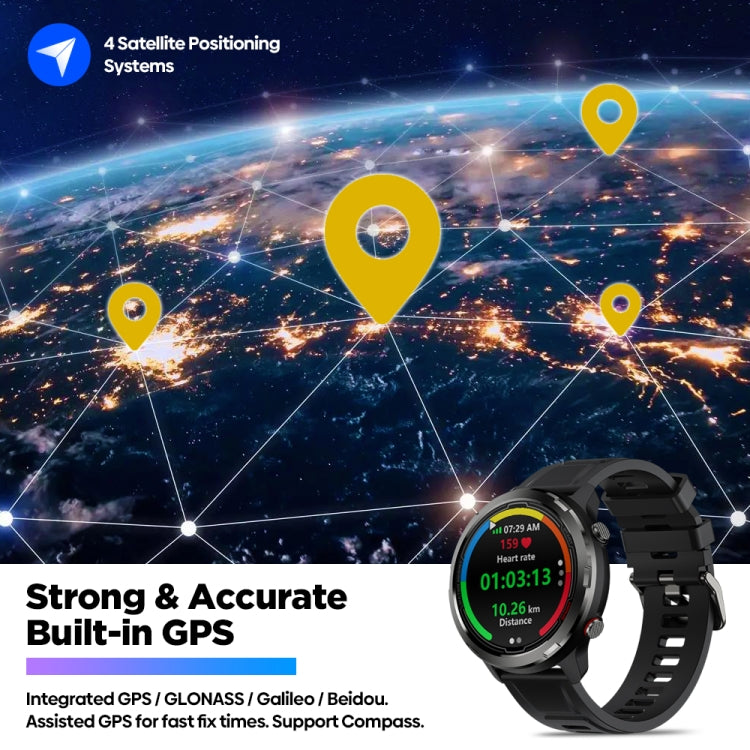 Zeblaze Stratos 2 Lite 1.32 inch IPS Screen 5 ATM Waterproof GPS Smart Watch, Support Heart Rate Monitoring / Sports Mode(Black) - free shipping - PMC TechLife - Order now!