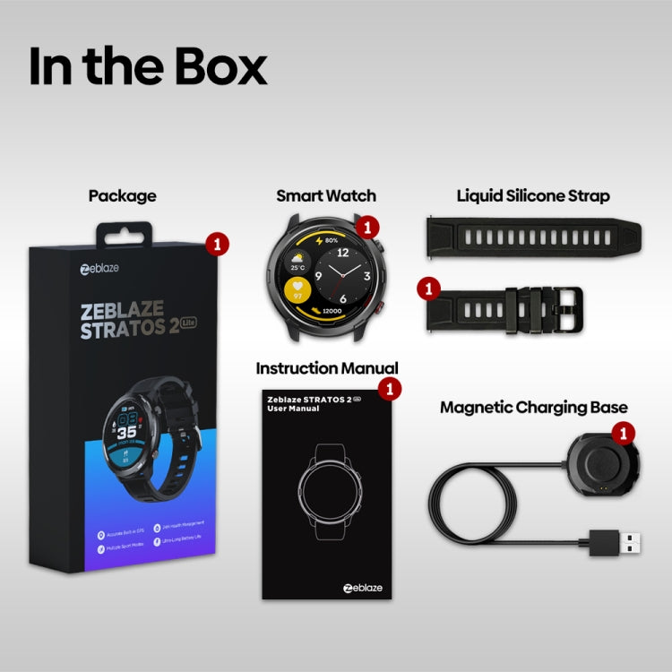 Zeblaze Stratos 2 Lite 1.32 inch IPS Screen 5 ATM Waterproof GPS Smart Watch, Support Heart Rate Monitoring / Sports Mode(Black) - free shipping - PMC TechLife - Order now!