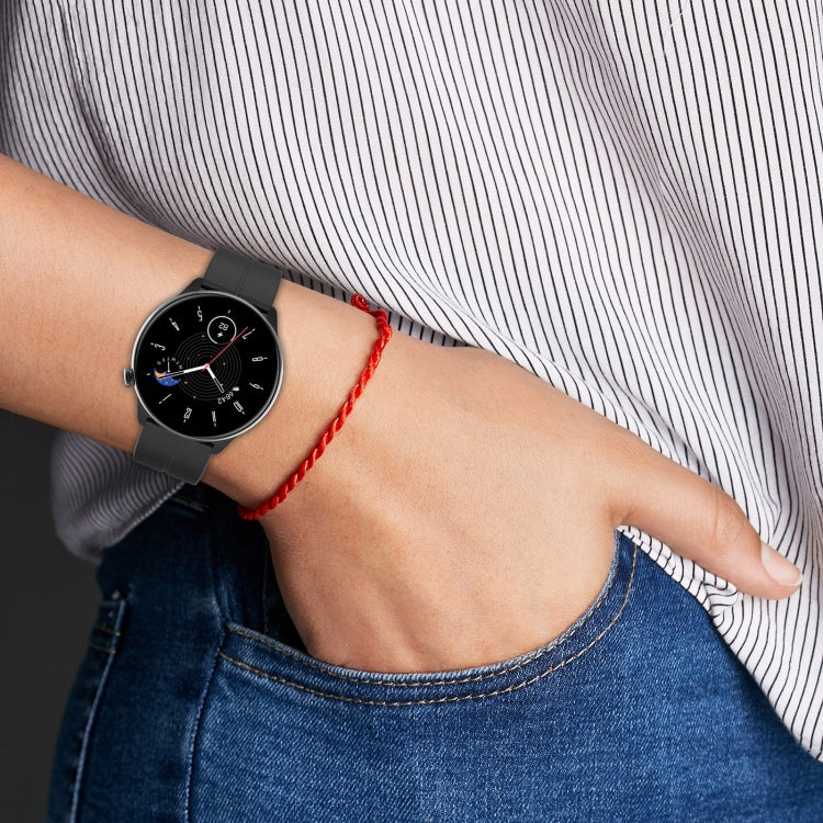 For Amazfit GTR Mini Magnetic Fold Clasp Black Buckle Silicone Watch Band(Starlight Color) -  by PMC TechLife | Online Shopping South Africa | PMC TechLife