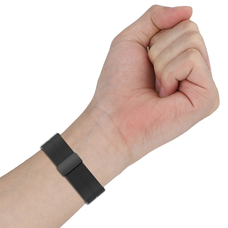 For Amazfit GTR Mini Magnetic Fold Clasp Black Buckle Silicone Watch Band(Red) -  by PMC TechLife | Online Shopping South Africa | PMC TechLife