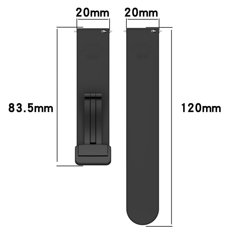 For Amazfit GTR Mini Magnetic Fold Clasp Black Buckle Silicone Watch Band(White) - Smart Wear by PMC TechLife | Online Shopping South Africa | PMC TechLife