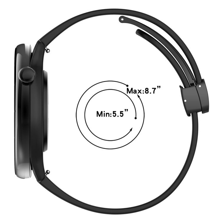 For Amazfit GTR Mini Magnetic Fold Clasp Black Buckle Silicone Watch Band(White) - Smart Wear by PMC TechLife | Online Shopping South Africa | PMC TechLife