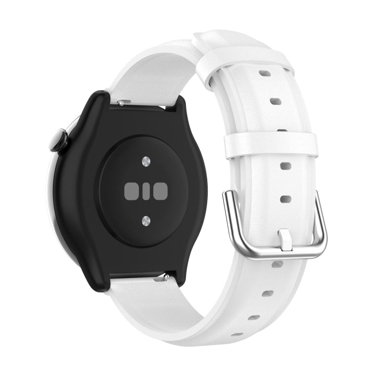 For Amazfit GTR Mini Round Tail Genuine Leather Watch Band(White) -  by PMC TechLife | Online Shopping South Africa | PMC TechLife