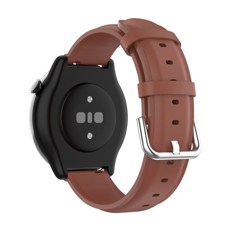 For Amazfit GTR Mini Round Tail Genuine Leather Watch Band(Brown) -  by PMC TechLife | Online Shopping South Africa | PMC TechLife