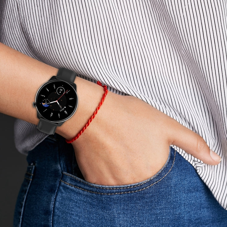 For Amazfit GTR Mini Round Tail Genuine Leather Watch Band(Light Blue) -  by PMC TechLife | Online Shopping South Africa | PMC TechLife