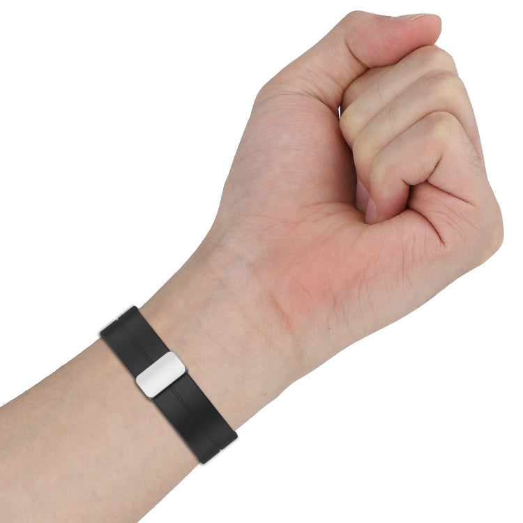 For Amazfit GTR 4 Magnetic Fold Clasp Silver Buckle Silicone Watch Band(Space Grey) -  by PMC TechLife | Online Shopping South Africa | PMC TechLife