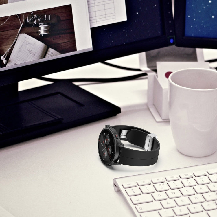 For Amazfit GTR 4 Magnetic Fold Clasp Silver Buckle Silicone Watch Band(Space Grey) -  by PMC TechLife | Online Shopping South Africa | PMC TechLife