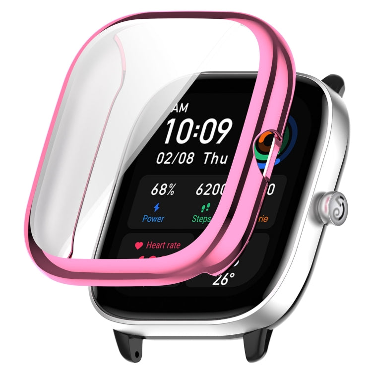 For Amazfit GTS4 Mini Full Coverage TPU Electroplating Watch Protective Case(Pink) -  by PMC TechLife | Online Shopping South Africa | PMC TechLife