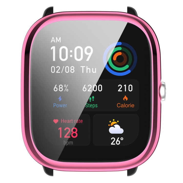 For Amazfit GTS4 Mini Full Coverage TPU Electroplating Watch Protective Case(Pink) -  by PMC TechLife | Online Shopping South Africa | PMC TechLife