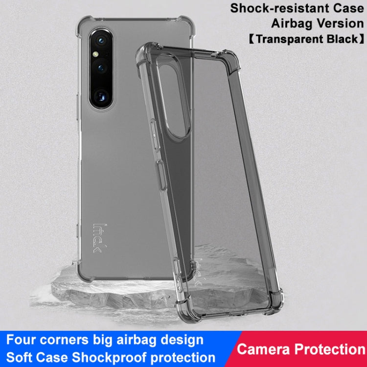 For Sony Xperia 1 V imak Shockproof Airbag TPU Phone Case(Transparent Black) - free shipping - PMC TechLife - Order now!