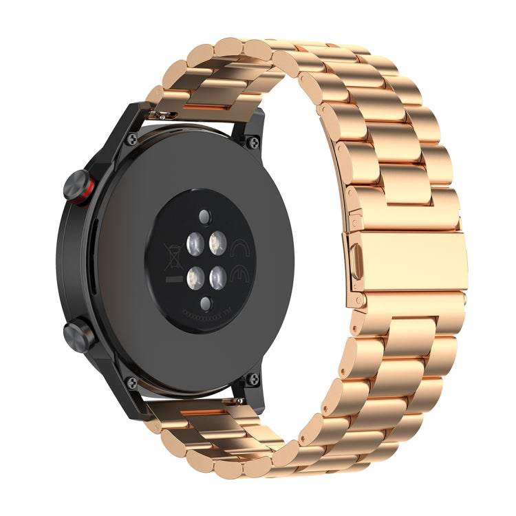 For Honor Watch GS 3i 22mm Three Bead Stainless Steel Metal Watch Band(Rose Gold) -  by PMC TechLife | Online Shopping South Africa | PMC TechLife