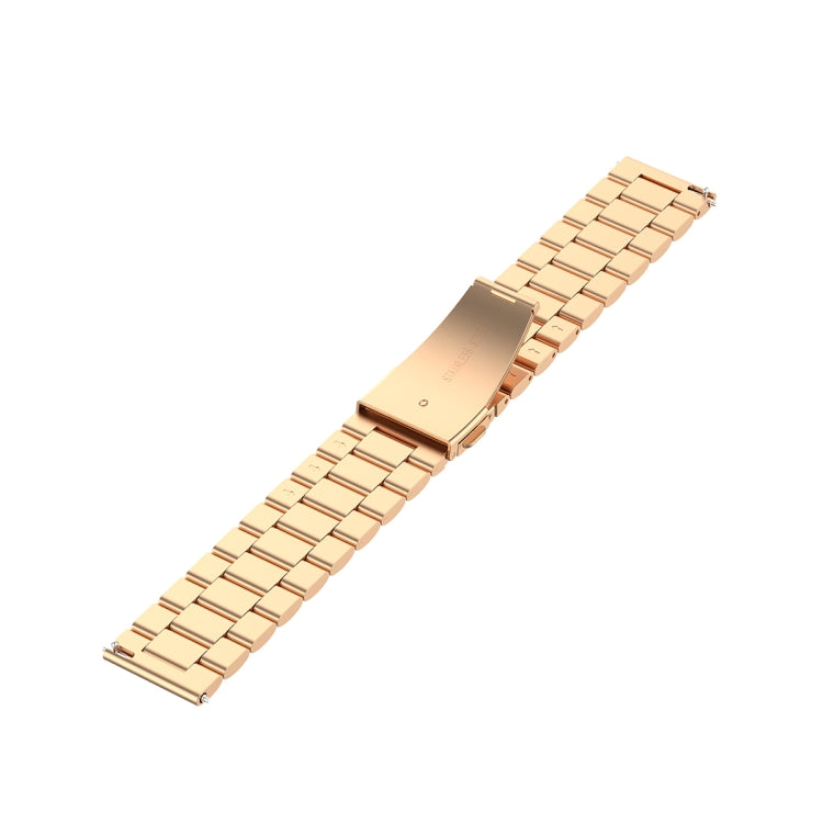 For Honor Watch GS 3i 22mm Three Bead Stainless Steel Metal Watch Band(Rose Gold) -  by PMC TechLife | Online Shopping South Africa | PMC TechLife