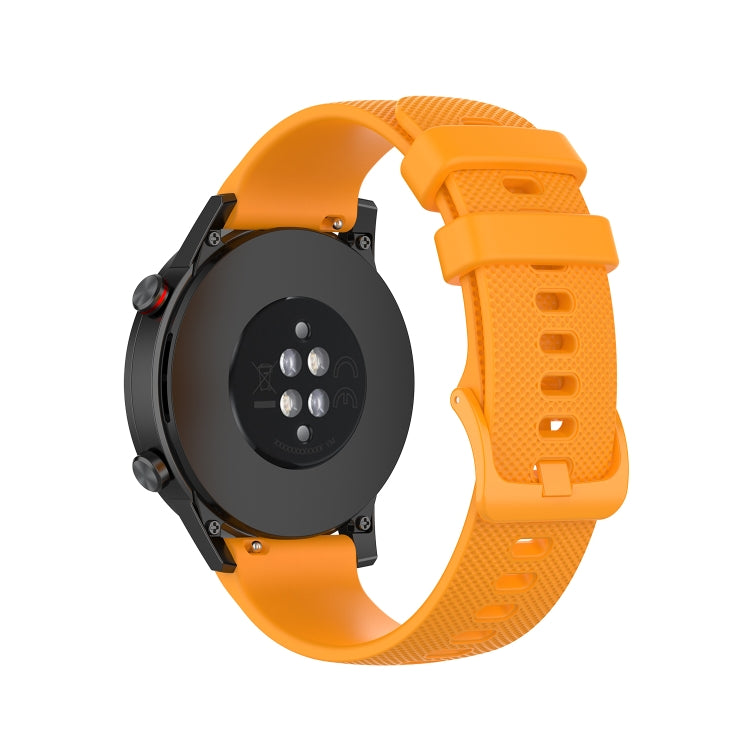 For Honor Watch GS 3i 22mm Small Plaid Texture Silicone Watch Band(Amber Yellow) - Smart Wear by PMC TechLife | Online Shopping South Africa | PMC TechLife