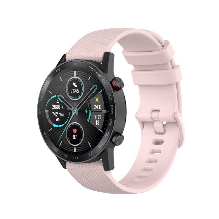 For Honor Watch GS 3i 22mm Small Plaid Texture Silicone Watch Band(Rose Pink) -  by PMC TechLife | Online Shopping South Africa | PMC TechLife
