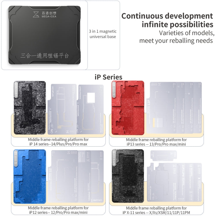 For Xiaomi 12S Ultra Qianli Mega-idea Multi-functional Middle Frame Positioning BGA Reballing Platform - free shipping - PMC TechLife - Order now!