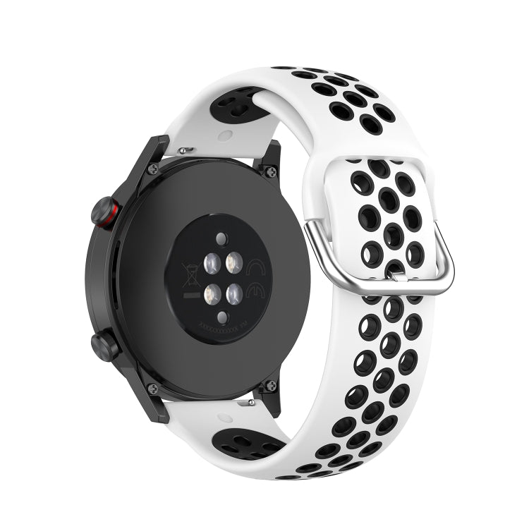 For Honor Watch GS 3i 22mm Sports Two-tone Silicone Watch Band(White Black) -  by PMC TechLife | Online Shopping South Africa | PMC TechLife