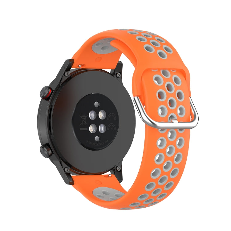 For Honor Watch GS 3i 22mm Sports Two-tone Silicone Watch Band(Orange Grey) - Smart Wear by PMC TechLife | Online Shopping South Africa | PMC TechLife