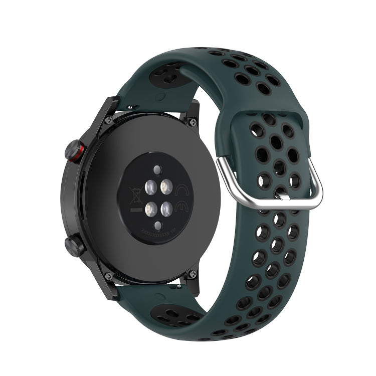 For Honor Watch GS 3i 22mm Sports Two-tone Silicone Watch Band(Olive Green+Black) -  by PMC TechLife | Online Shopping South Africa | PMC TechLife