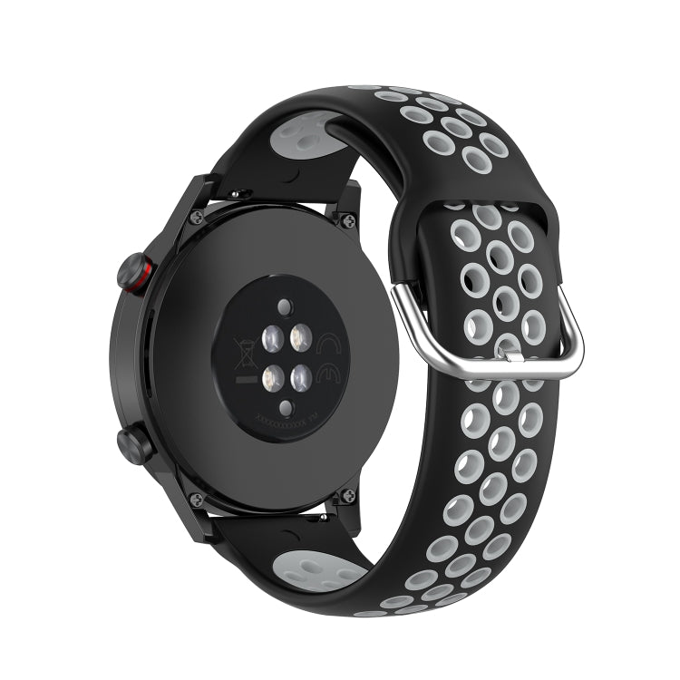 For Honor Watch GS 3i 22mm Sports Two-tone Silicone Watch Band(Black Grey) - Smart Wear by PMC TechLife | Online Shopping South Africa | PMC TechLife