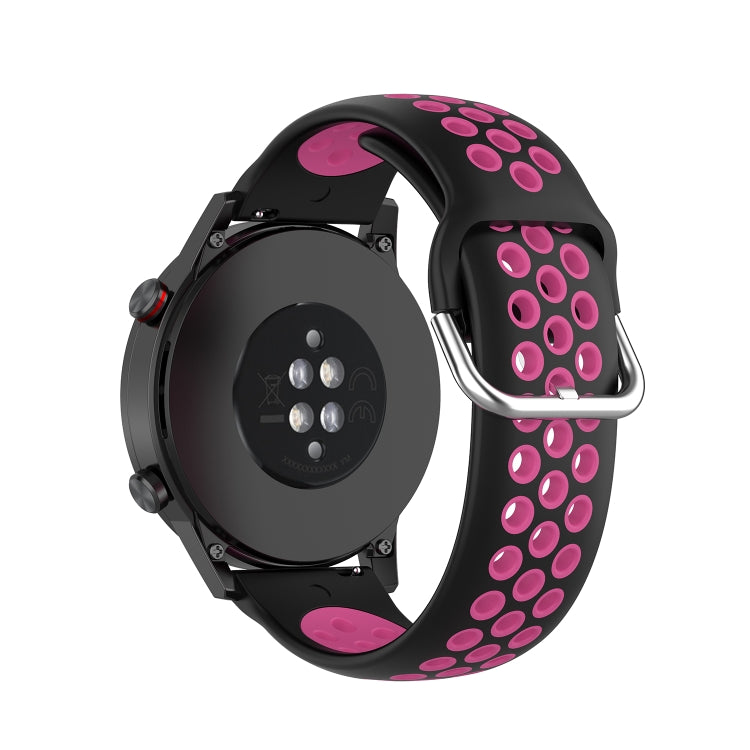 For Honor Watch GS 3i 22mm Sports Two-tone Silicone Watch Band(Black+Rose Red) -  by PMC TechLife | Online Shopping South Africa | PMC TechLife