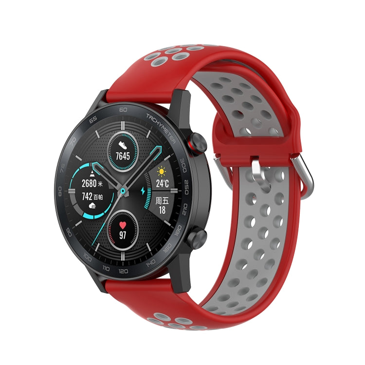 For Honor Watch GS 3i 22mm Sports Two-tone Silicone Watch Band(Red Grey) -  by PMC TechLife | Online Shopping South Africa | PMC TechLife