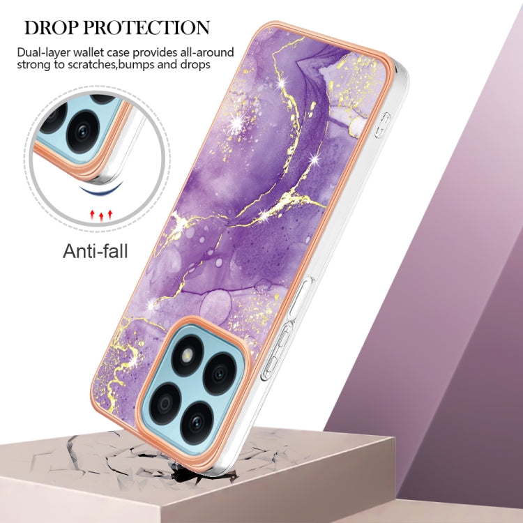 For Honor X8a Electroplating Marble Dual-side IMD Phone Case(Purple 002) - free shipping - PMC TechLife - Order now!