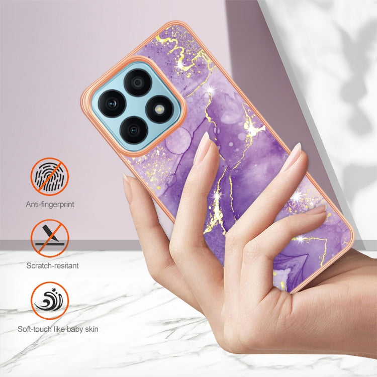 For Honor X8a Electroplating Marble Dual-side IMD Phone Case(Purple 002) - free shipping - PMC TechLife - Order now!