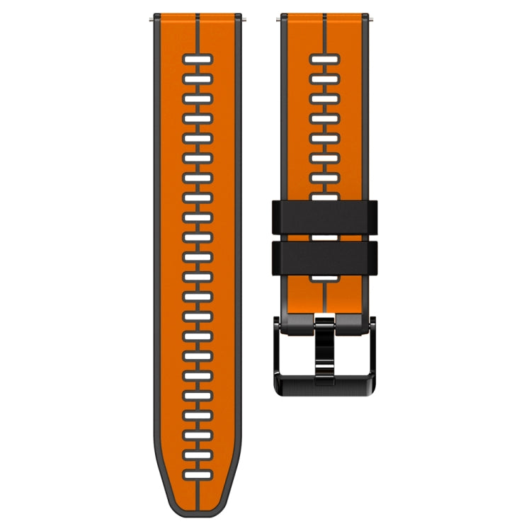 20mm Universal Vertical Line Two-Color Silicone Watch Band(Orange+Black) - Smart Wear by PMC TechLife | Online Shopping South Africa | PMC TechLife