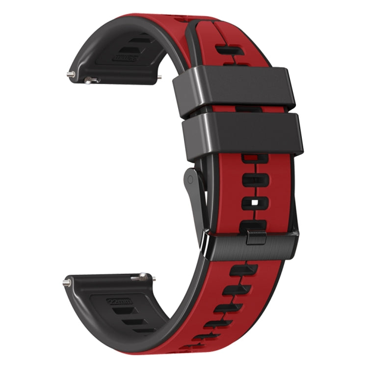 20mm Universal Vertical Line Two-Color Silicone Watch Band(Red+Black) - 20mm Bands by PMC TechLife | Online Shopping South Africa | PMC TechLife | Buy Now Pay Later Mobicred