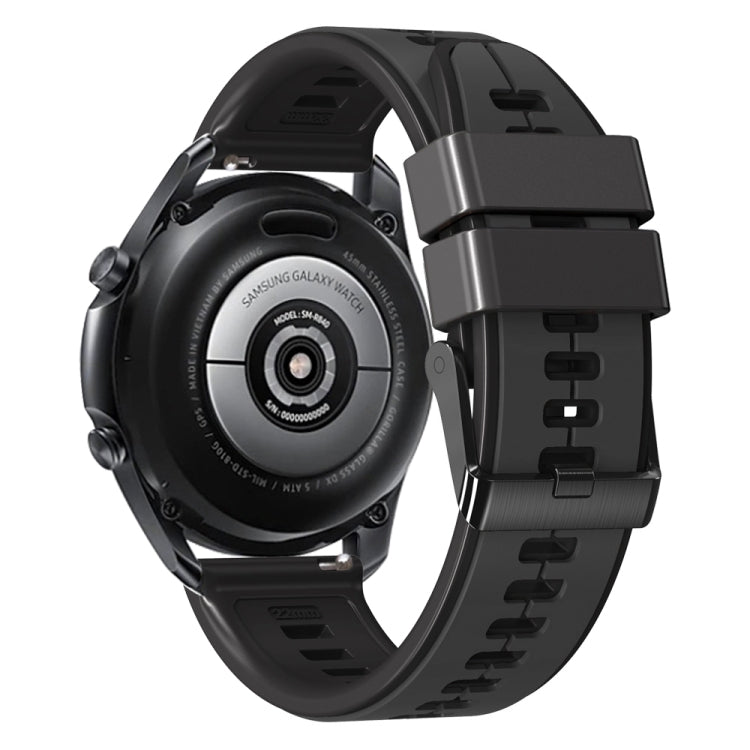 20mm Universal Vertical Line Two-Color Silicone Watch Band(Carbon Gray+Black) - free shipping - PMC TechLife - Order now!