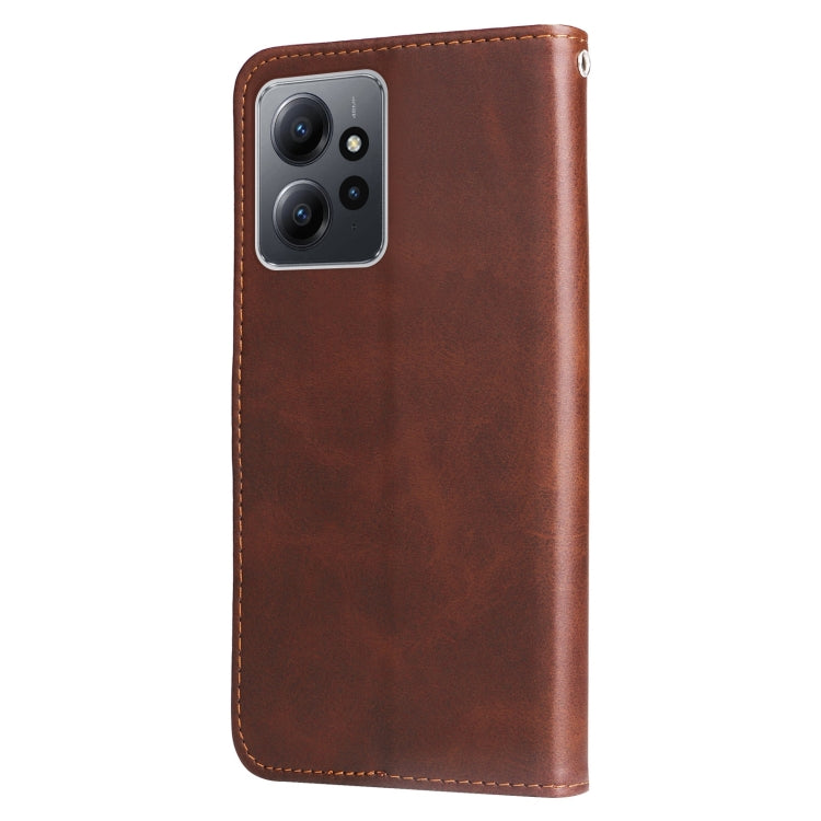 For Xiaomi Redmi Note 12 4G Global Calf Texture Zipper Leather Phone Case(Brown) - free shipping - PMC TechLife - Order now!