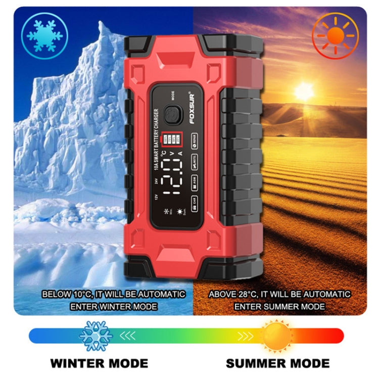 FOXSUR 12V / 24V / 10A Car / Motorcycle Battery Smart Repair Lead-acid Battery Charger, Plug Type:AU Plug - Battery Charger by FOXSUR | Online Shopping South Africa | PMC TechLife | Buy Now Pay Later Mobicred