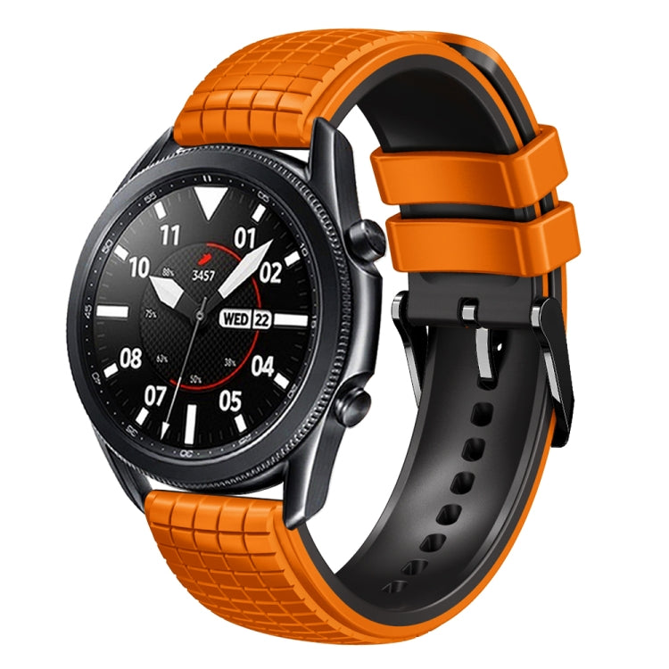 20mm Universal Mesh Two-Tone Silicone Watch Band(Orange Black) - Smart Wear by PMC TechLife | Online Shopping South Africa | PMC TechLife