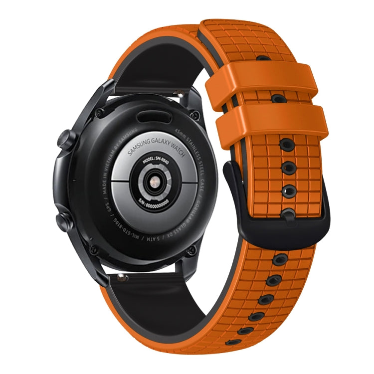 20mm Universal Mesh Two-Tone Silicone Watch Band(Orange Black) - Smart Wear by PMC TechLife | Online Shopping South Africa | PMC TechLife