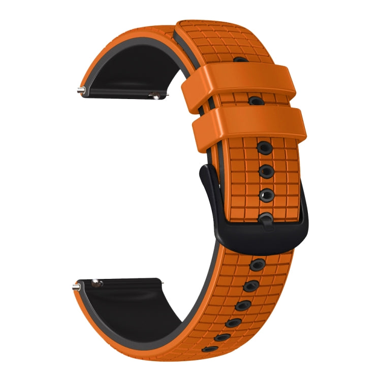 20mm Universal Mesh Two-Tone Silicone Watch Band(Orange Black) - Smart Wear by PMC TechLife | Online Shopping South Africa | PMC TechLife