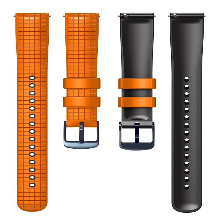 20mm Universal Mesh Two-Tone Silicone Watch Band(Orange Black) - Smart Wear by PMC TechLife | Online Shopping South Africa | PMC TechLife