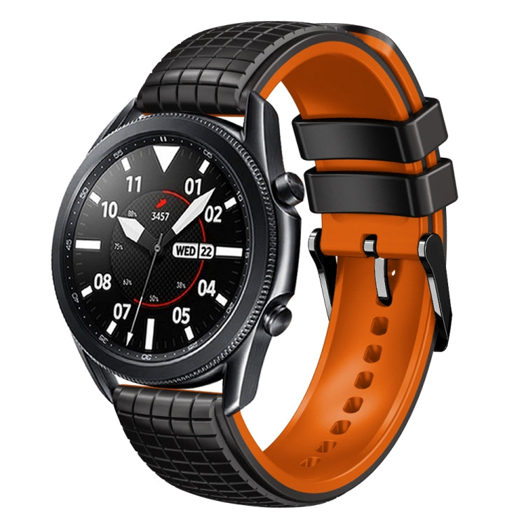 20mm Universal Mesh Two-Tone Silicone Watch Band(Black Orange) - Smart Wear by PMC TechLife | Online Shopping South Africa | PMC TechLife