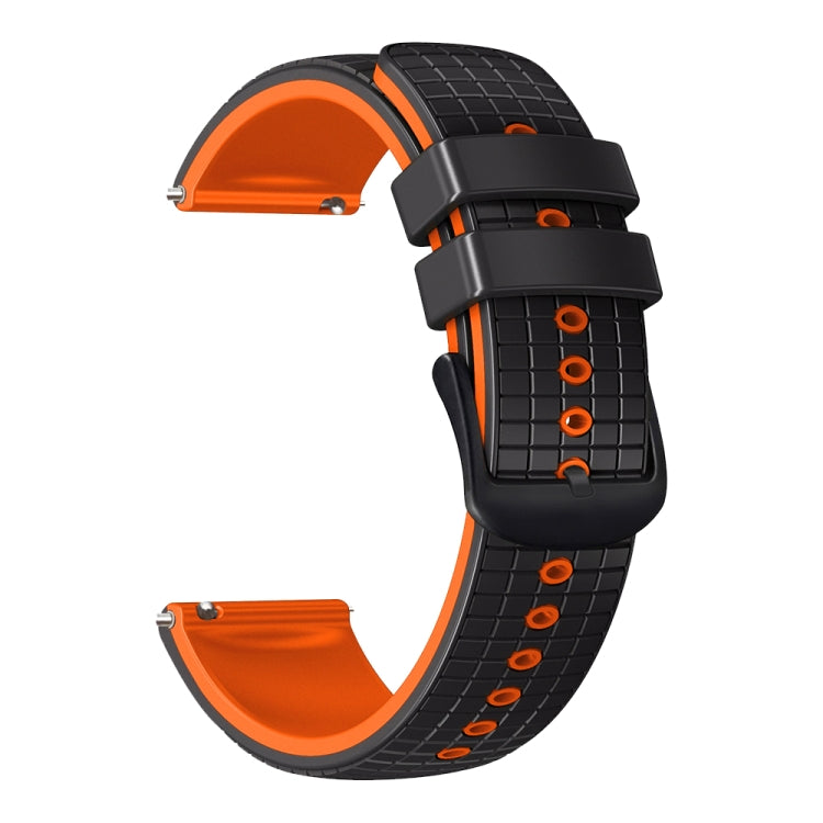 20mm Universal Mesh Two-Tone Silicone Watch Band(Black Orange) - Smart Wear by PMC TechLife | Online Shopping South Africa | PMC TechLife